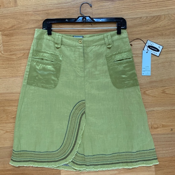 Claude Brown Avocado Skirt with Silk Pockets - Picture 1 of 3